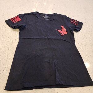 womens grunt style t shirt Large Black Flag Eagle